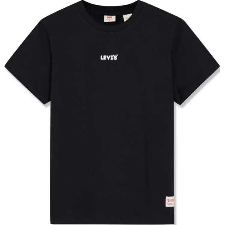 Levi's T-Shirts Women's Black Crew Neck Moderate Straight Fit