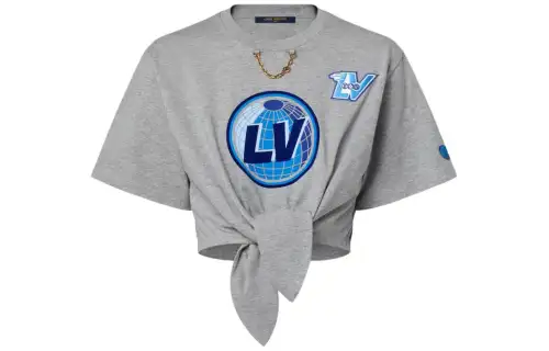 LOUIS VUITTON FLIGHT MODE Drop Shoulder Sleeve T Shirt Women's Gray