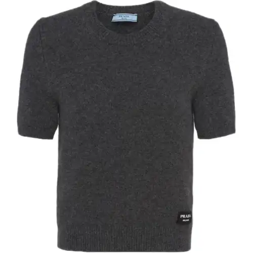 PRADA Sweaters Women's Dark Gray Crew Neck Moderate Other