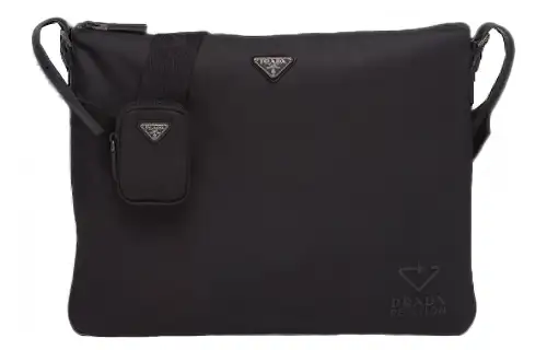 PRADA Saffiano Leather Shoulder Bag, Crossbody Bag Men's Black