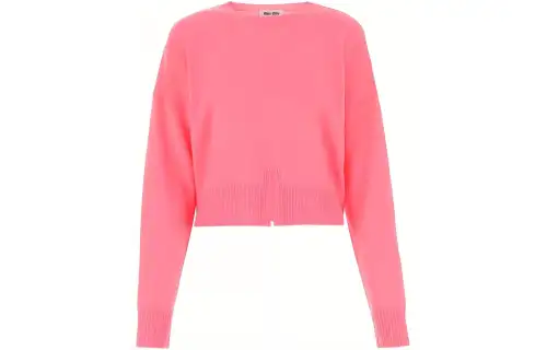 MIU MIU Sweaters Women's Pink Crew Neck Moderate Other