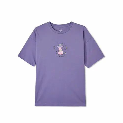 Converse FW22 Drop Shoulder Sleeve T Shirt Women's Purple