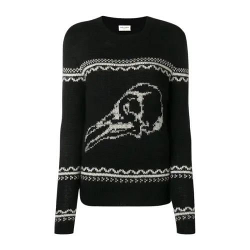 SAINT LAURENT Sweaters Women's Black Crew Neck Moderate Other