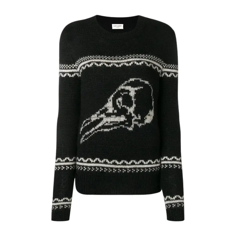 SAINT LAURENT Sweaters Women's Black Crew Neck Moderate Other