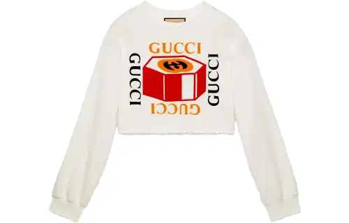 GUCCI Sweatshirts Women's White Crew Neck Moderate Regular