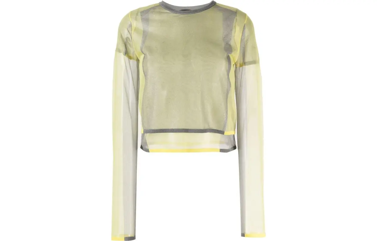 DIESEL Crop Tops Women's Yellow Crew Neck Moderate