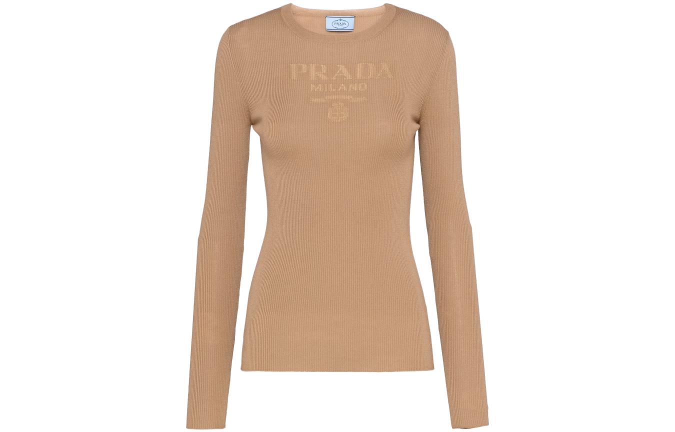 logo-intarsia wool jumper