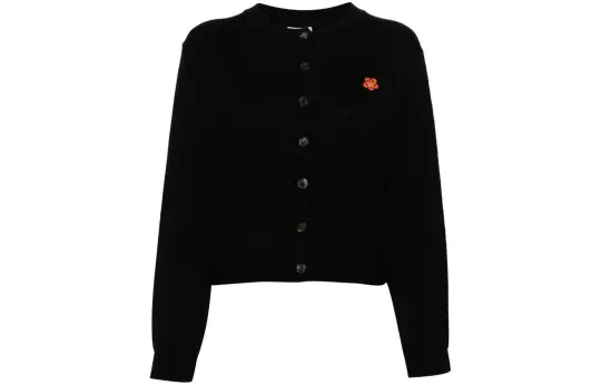 KENZO Boke Flower-appliqué Wool Cardigan