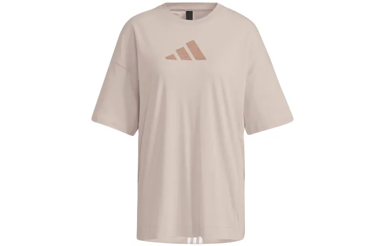 Adidas X Swarovski T-Shirts Women's Flesh Pink Crew Neck Moderate Straight Fit