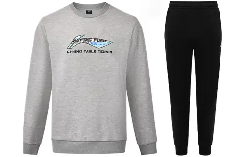 Li Ning Sweatshirt Set Unisex Gray+Black