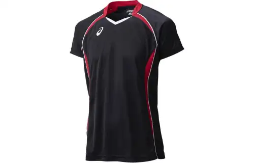 Asics, jewelry, volleyball black uniform for men and women, with your logo imprint, with short sleeve