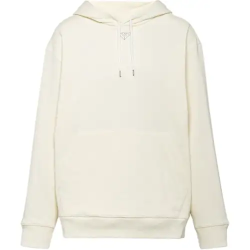 PRADA Sweatshirts Men's Vanilla Hooded Moderate Regular