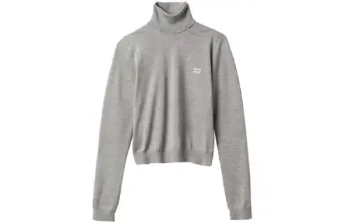 MIU MIU Sweaters Women's Marble Gray Turtleneck Moderate Other