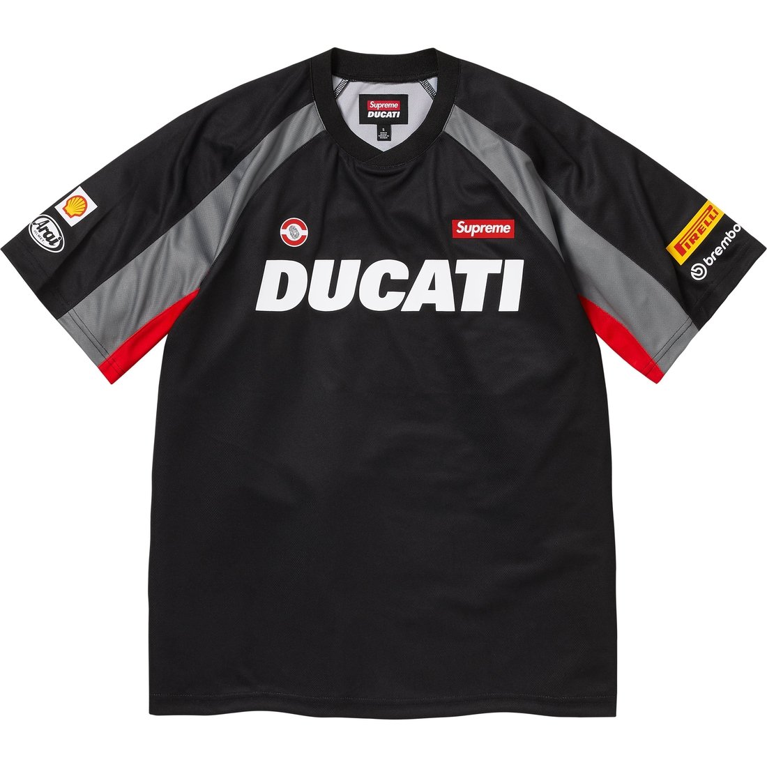 Supreme X DUCATI joint model SS24 WEEK16 SOCCER JERSEY Logo letter printed loose short-sleeved football shirt, same style for men and women