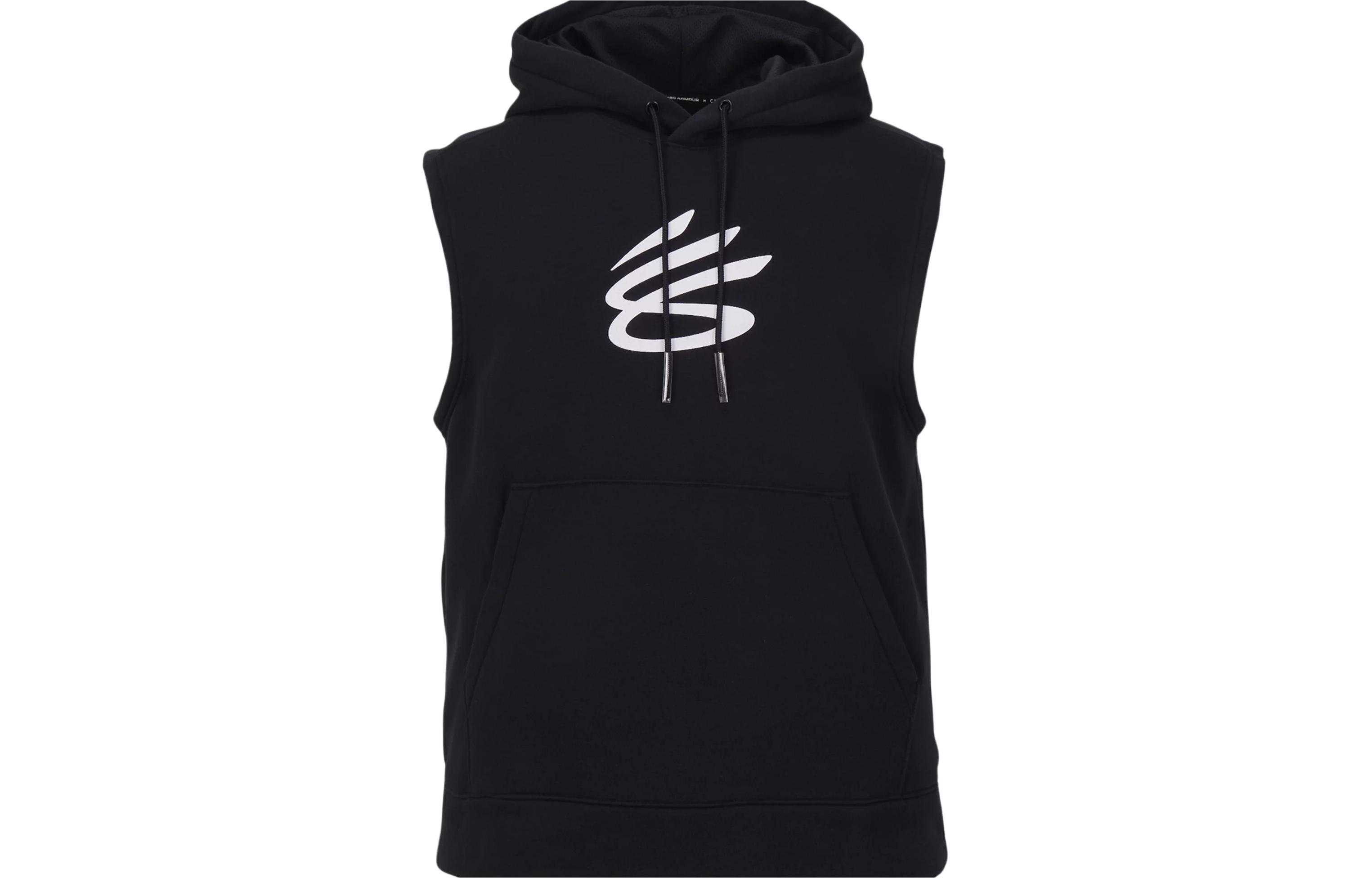 Under Armour Breathable basketball black vest with hood sleevless, with your logo imprint, loose fit