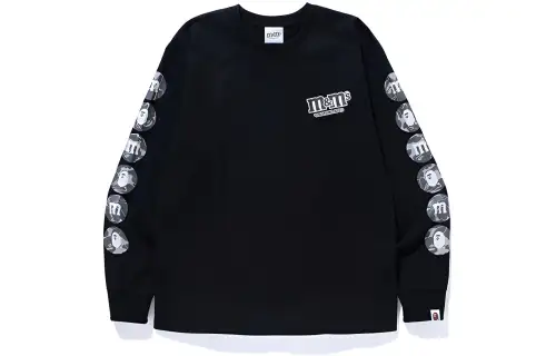 Bape X M&M's Mens Monotone Long Sleeve Tee Black