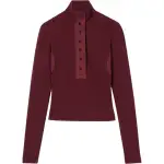 GUCCI T Shirts Women's Red Stand Collar Moderate Straight Fit