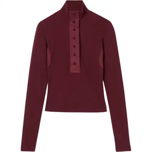 GUCCI T Shirts Women's Red Stand Collar Moderate Straight Fit