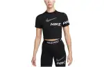 Nike Crop Tops Women's Black Crew Neck Moderate