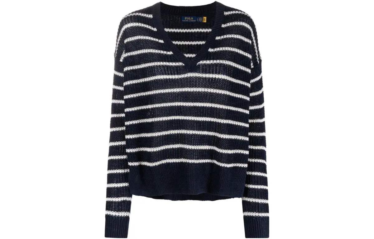 Polo Ralph Lauren SS22 Sweater Women's Blue White Multicolor