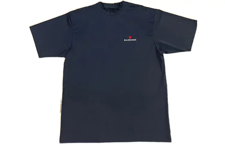 Balenciaga T Shirts Women's Marine Blue Crew Neck Moderate Straight Fit