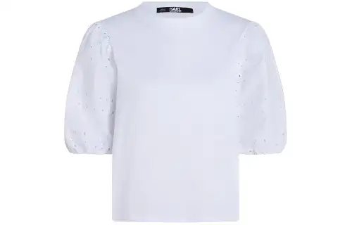 Karl Lagerfeld / Karl Lagerfeld Jeans broderie-anglaise cotton T-shirt