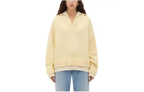 Bottega Veneta Double Layer Effect Wool Sweater Women's Yellow