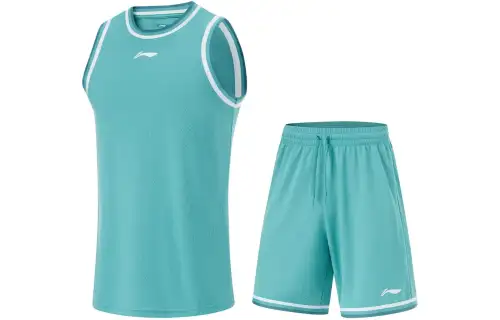 Li Ning, breathable basketball set emerald, with your logo imprint, men's style, with gem