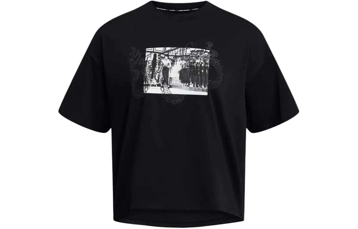 Under Armour x Curry , X Bruce Lee UA Chinese New Year SS24 Drop Shoulder Sleeve T Shirt Women's Black