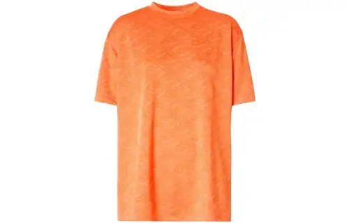 Burberry T Shirts Women's Orange Crew Neck Moderate Straight Fit
