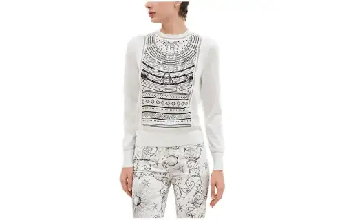HERMES Sweaters Women's White Crew Neck Moderate Other