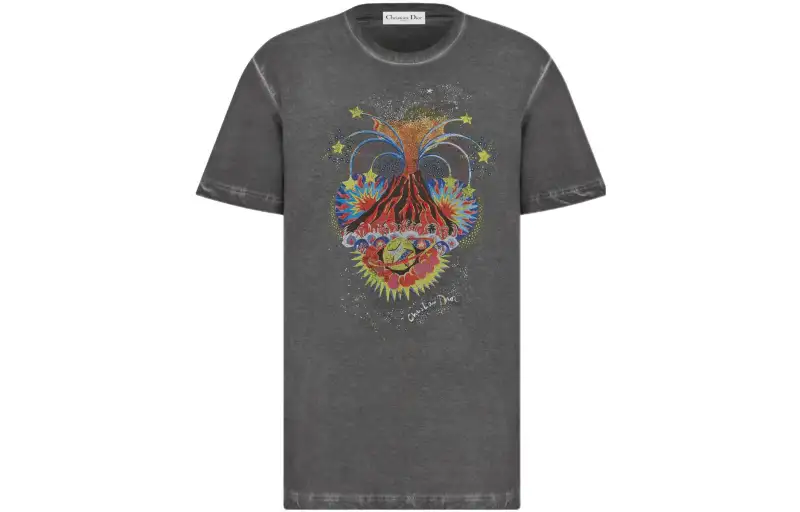 DIOR SS22 Drop Shoulder Sleeve T Shirt Women's Gray