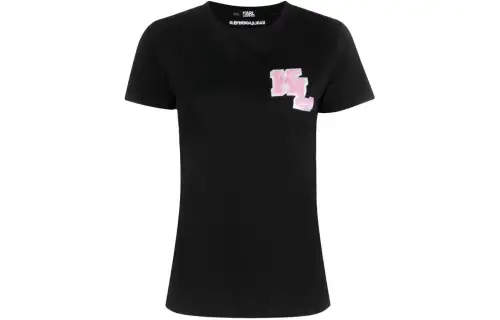 KARL LAGERFELD / Karl Lagerfeld Jeans Drop Shoulder Sleeve T Shirt Women's Obsidian Black