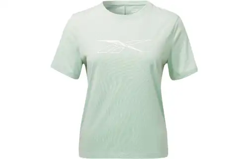 Reebok T Shirts Women's Green Crew Neck Moderate Straight Fit