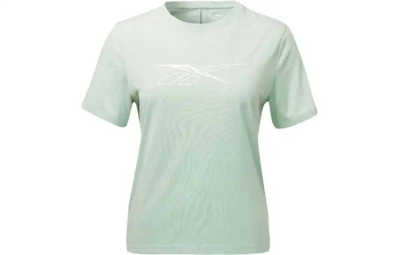 Reebok T Shirts Women's Green Crew Neck Moderate Straight Fit