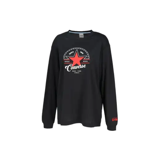 Converse Drop Shoulder Sleeve T Shirt Women's Black