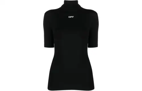 OFF-WHITE logo-print high-neck T-shirt