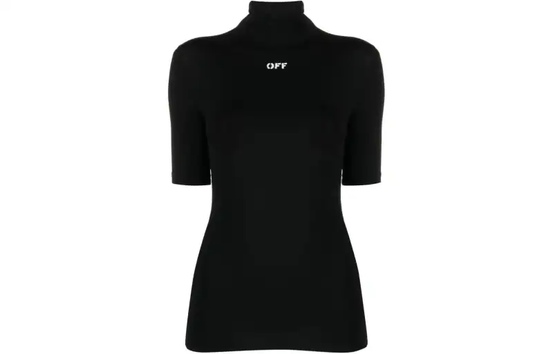 OFF-WHITE logo-print high-neck T-shirt