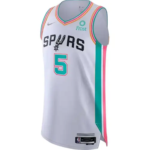 Nike NBA San Antonio Spurs 75th Anniversary City Edition Murray AU Player Edition Round Neck Letter Sleeveless Basketball Vest Men's White
