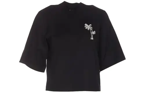 PALM ANGELS Palm embroidery Cropped T shirt