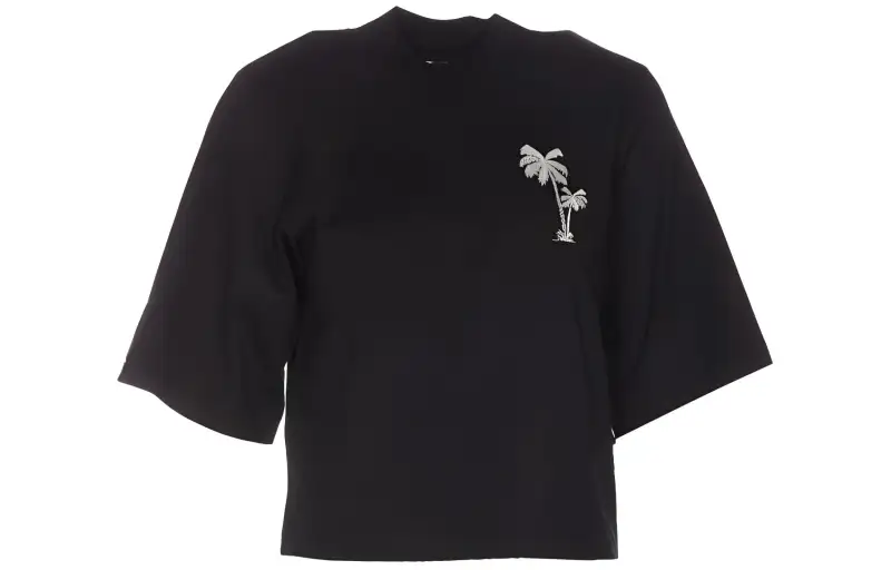 PALM ANGELS Palm embroidery Cropped T shirt