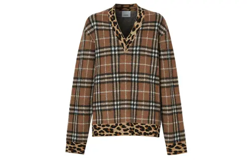 Burberry Sweaters Women's Brown V Neck Moderate A Line