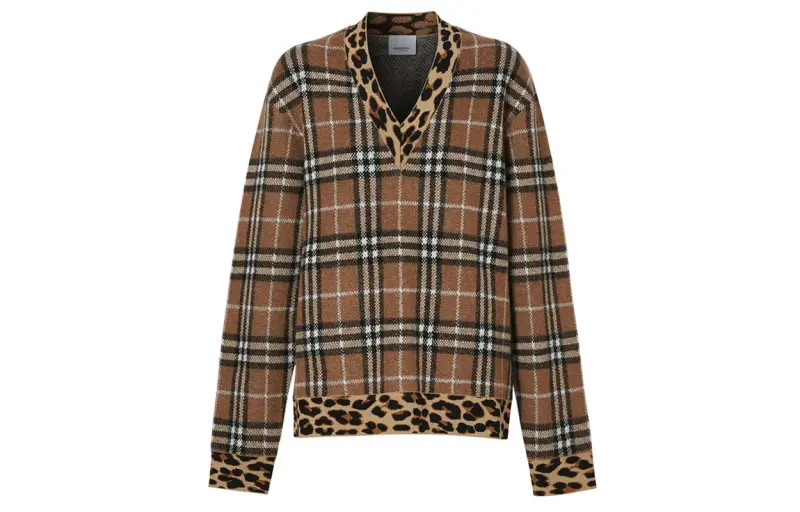 Burberry Sweaters Women's Brown V Neck Moderate A Line