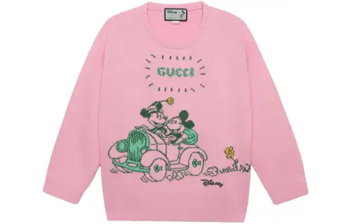 GUCCI X Disney Sweaters Women's Pink Crew Neck Moderate A Line