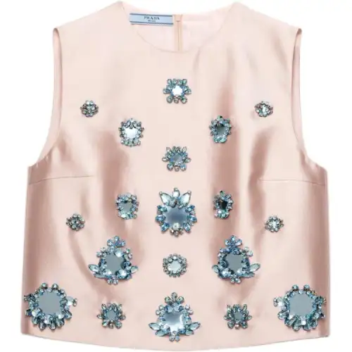 PRADA Tank Tops Women's Pink Crew Neck Moderate Other