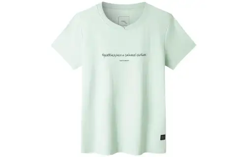 ANTA T Shirts Women's Green Crew Neck Moderate Straight Fit