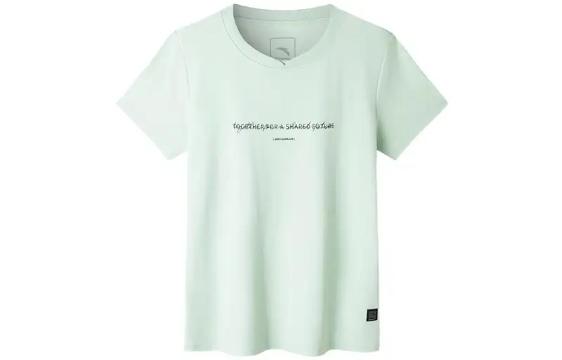 ANTA T Shirts Women's Green Crew Neck Moderate Straight Fit