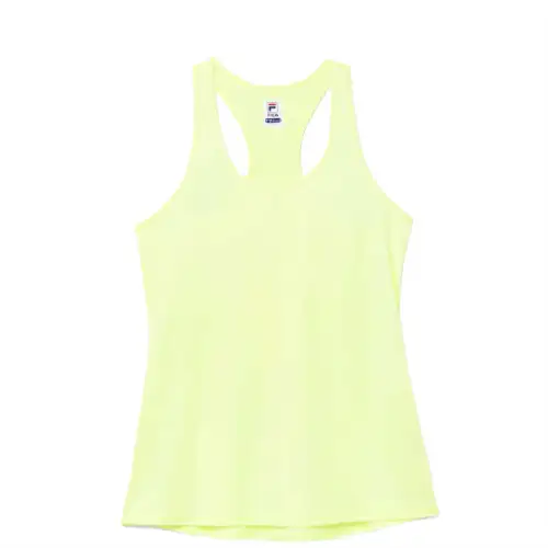 FILA Tank Tops Women's Yellow U Neck Moderate Straight Fit