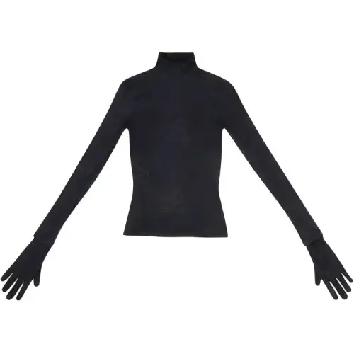 Balenciaga Lace Top With Gloves 'Black'