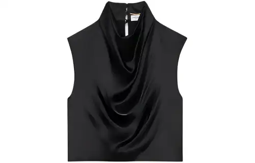 SAINT LAURENT Cowl Back Crop Top